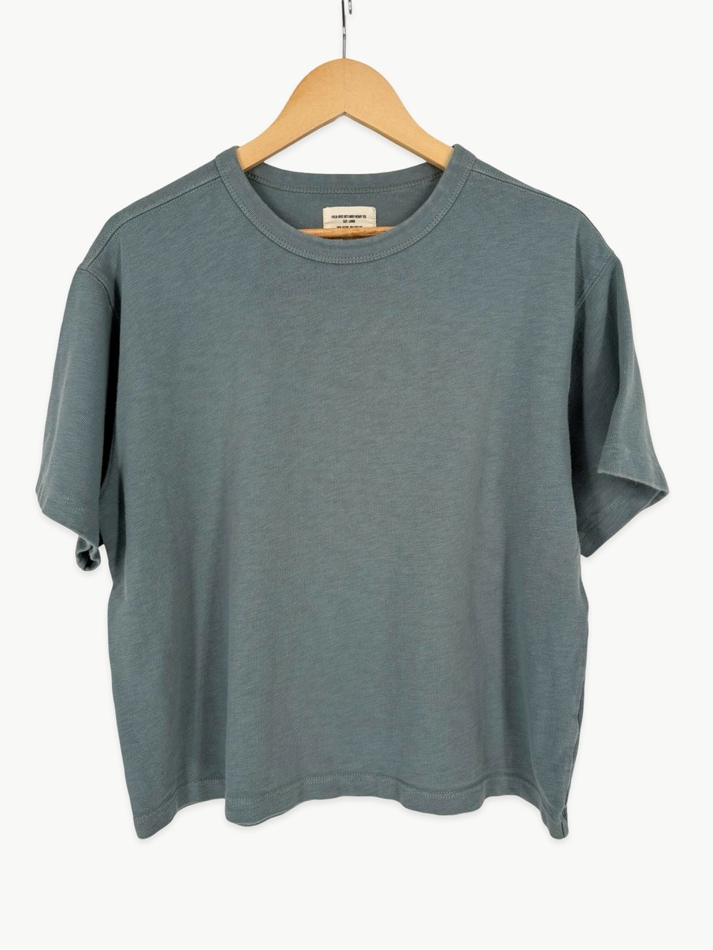 Buck Mason Women’s 90s Boxy Heavy Tee Size Large Dusty Teal 100% Cotton